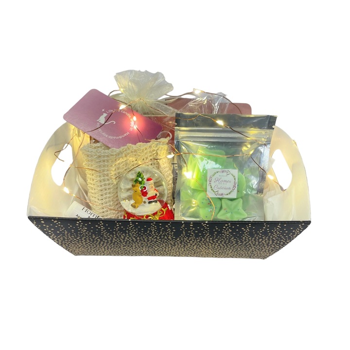 Вълшебна коледна кошница, ароматизиран соев восък, 25 g, коледен аромат, 8 неароматизирани свещи, 128 g