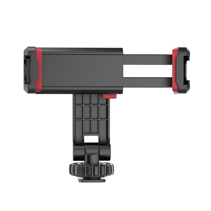 Държач за телефон с 1/4 резба и Ulanzi ST-06S Cold Shoe Mount, JENUOS®, за фиксиране на телефона, DSRL камера, черен