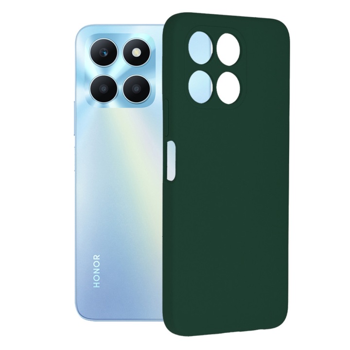 Honor x6a съвместим калъф за телефон, анти-пръстови отпечатъци, вътрешност от микрофибър, допълнителна професионална камера, тъмнозелен