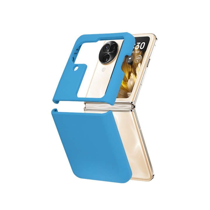 Съвместим калъф за телефон oppo find n3 flip, анти-пръстови отпечатъци, вътрешност от микрофибър, допълнителна професионална камера, дънково синьо
