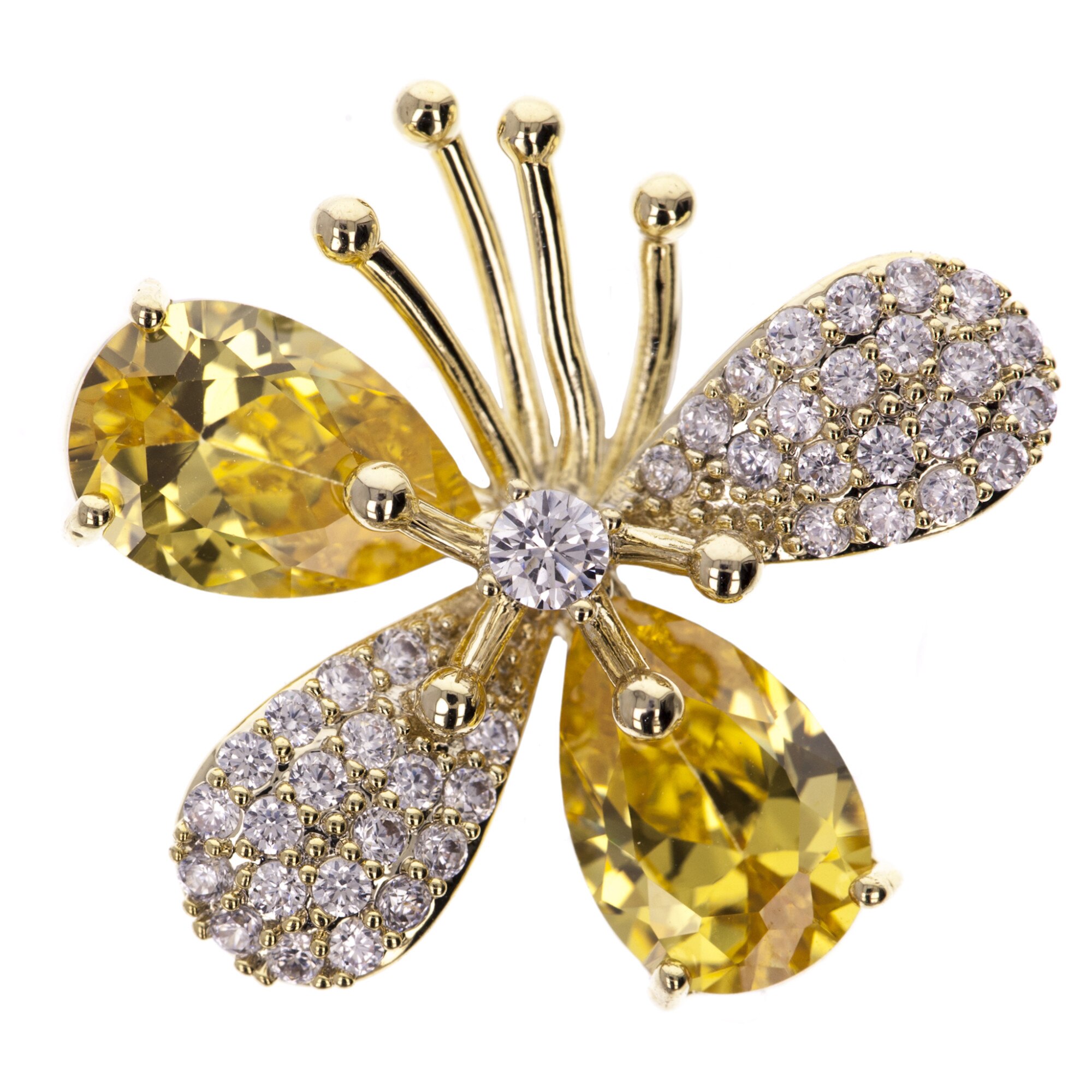 Brosa Pin Premium Gold Plated - Floare Stilizata Aurie - eMAG.ro