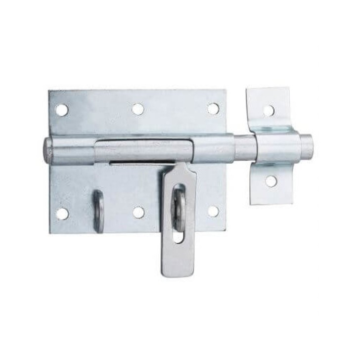 Zavor usa sau poarta, aplicat, blocare lacat, bolt rotund, 12 mm, zincat, THIRARD