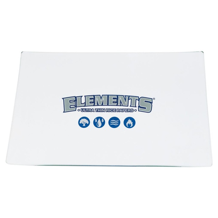 Tava de Rulat tutun Elements M din Sticla securizata rezistenta 25.5 x 16 cm