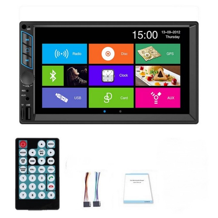 Navigatie MirrorLink mp5 player auto 7059 Radio FM Ecran HD 7'', Bluetooth, Touchscreen, USB, SD Card Divix, AVI