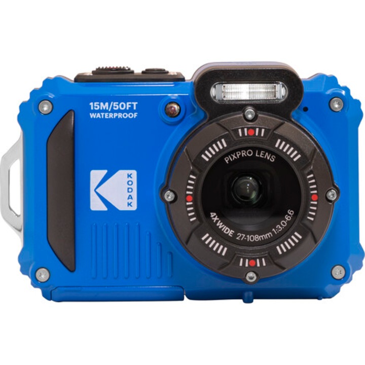 Подводна камера Kodak PixPro WPZ2, 16 MP, Zoom 4X, Full HD, включва допълнителна батерия и 16 GB карта, Син