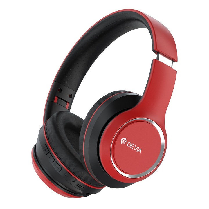 Bluetooth слушалки Devia Kintone червени
