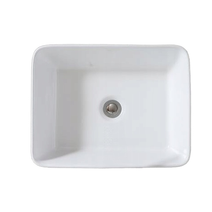 Lavoar de baie, dreptunghiulara, alba, eleganta si moderna, ceramica Rebiko 48 cm x 36.5 cm x 14 cm