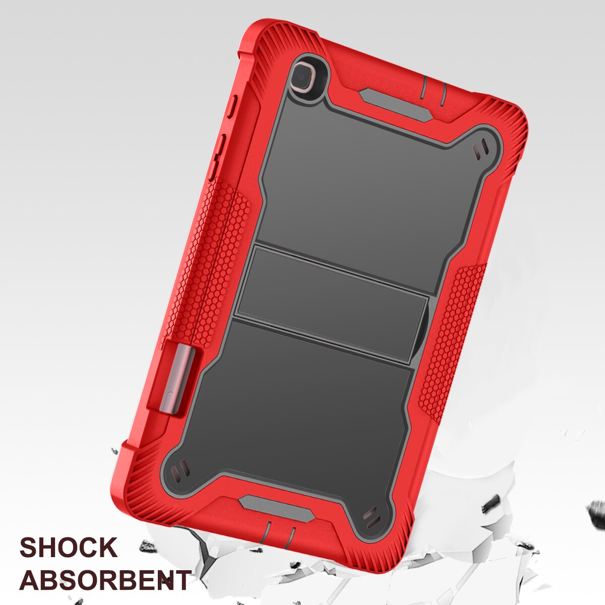 Husa integrala din silicon pentru tableta, rezistenta la socuri si caderi, compatibila cu Samsung Tab S6 Lite P610/P615/P613/P619 2022，Rosu