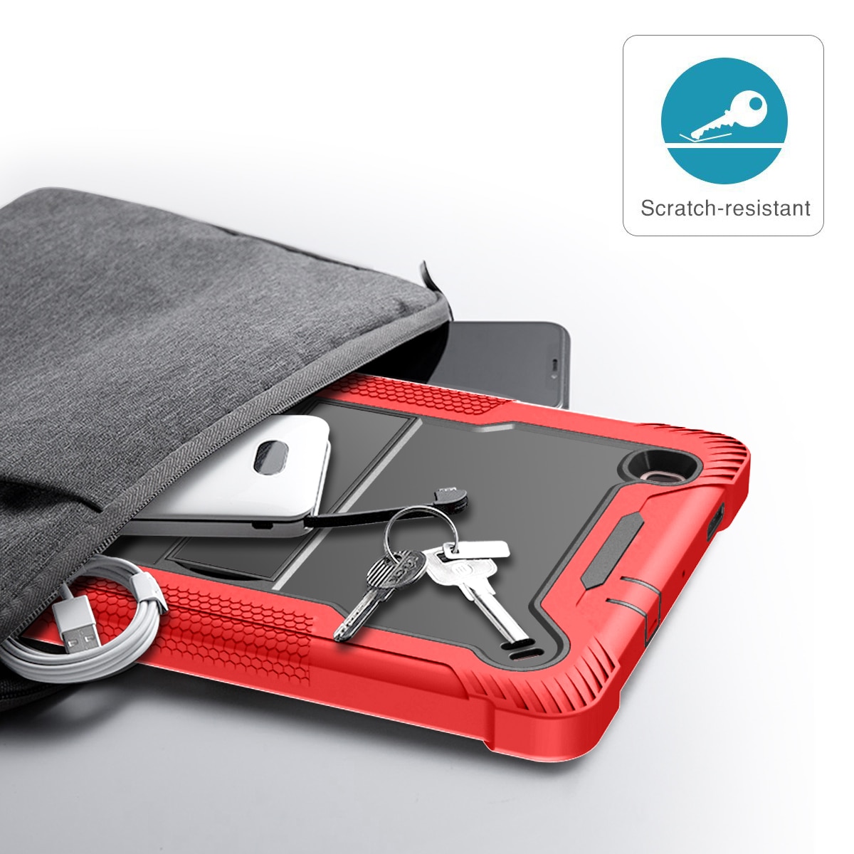 Husa integrala din silicon pentru tableta, rezistenta la socuri si caderi, compatibila cu Samsung Tab S6 Lite P610/P615/P613/P619 2022，Rosu