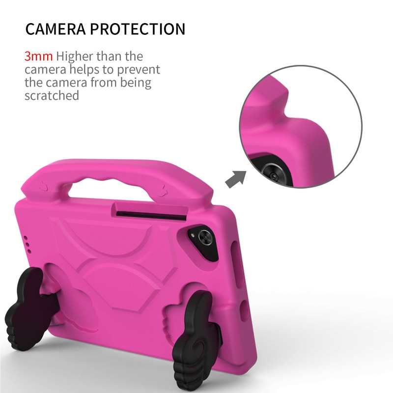 Husa protectie tableta pentru copii, JENUOS®, compatibila cu Samsung TAB A9 8.7 inch X110/X115/T220/T225/T290/T295, protectie silicon antisoc rezistenta la lovituri, Roz
