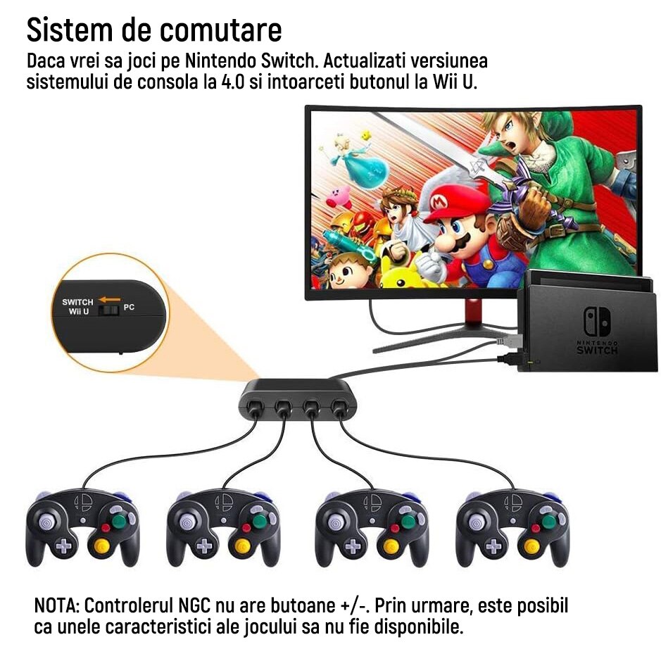 wiiＵ Consola Nintendo Wii U 32GB Premium Pack Black cu joc