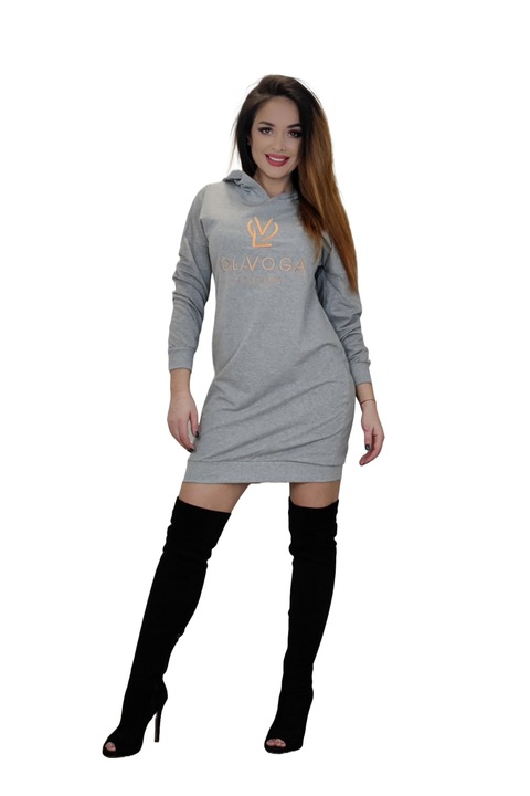 Rochie sport tip rolling cu imprimeu brodat S/M, Gri