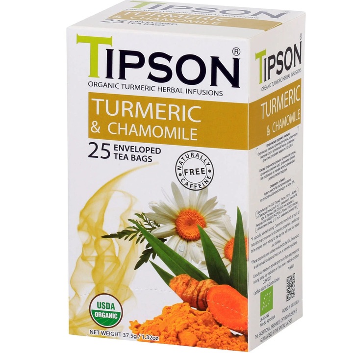 Ceai, Basilur, Organic Turmeric Chamomile, 25 pliculete, 37.5 g
