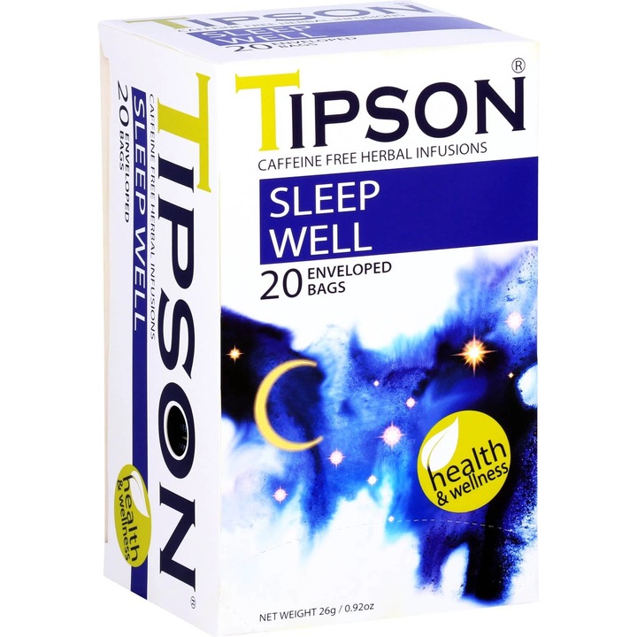 Ceai, Tipson, Sleep Well, 20 pliculete, 26 g
