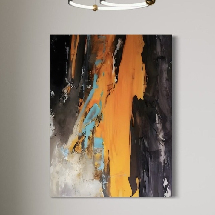 Картина върху платно, LuxCanva® C1017, Абстрактни цветове върху платно, 100 X 135 CM, 100% памучно платно 400g/m2, дървена рамка, Цветове, Хол, Офис, Релаксация, Ярки цветове