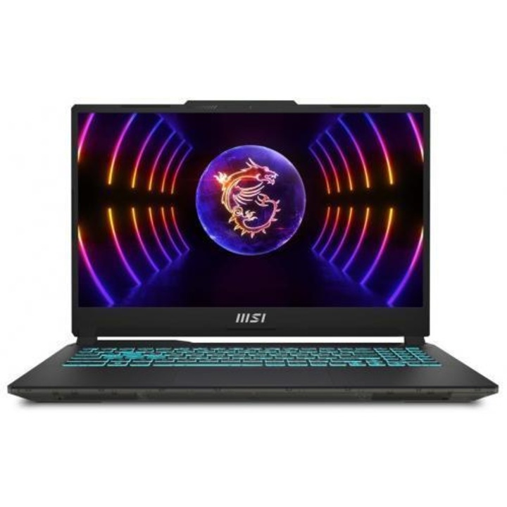 Laptop MSI Cyborg 15, 15,6" Full HD, Intel® Core™ i7 12650H 4,7 GHz-ig, 16 GB RAM DDR5 4800, 512 GB SSD, NVIDIA® GeForce® RTX 4050 6 GB, Free Dos, áttetsző fekete DDR5