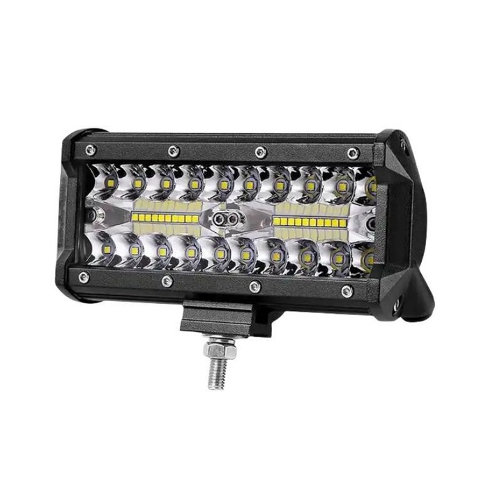 Proiector LED Auto，SUV ATV Camion Utilaj 7 inci 120W，impermeabil，negru
