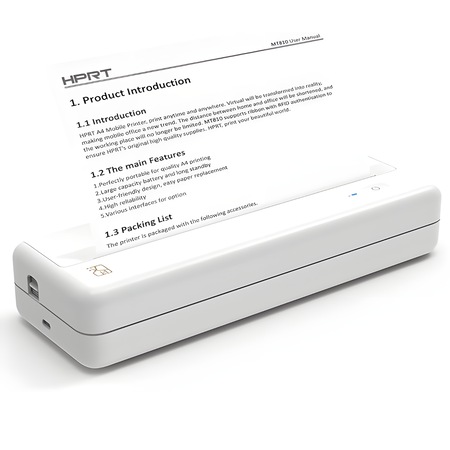 Портативен термопринтер A4, IMODIX, Bluetooth, съвместим с iOS/Android ...