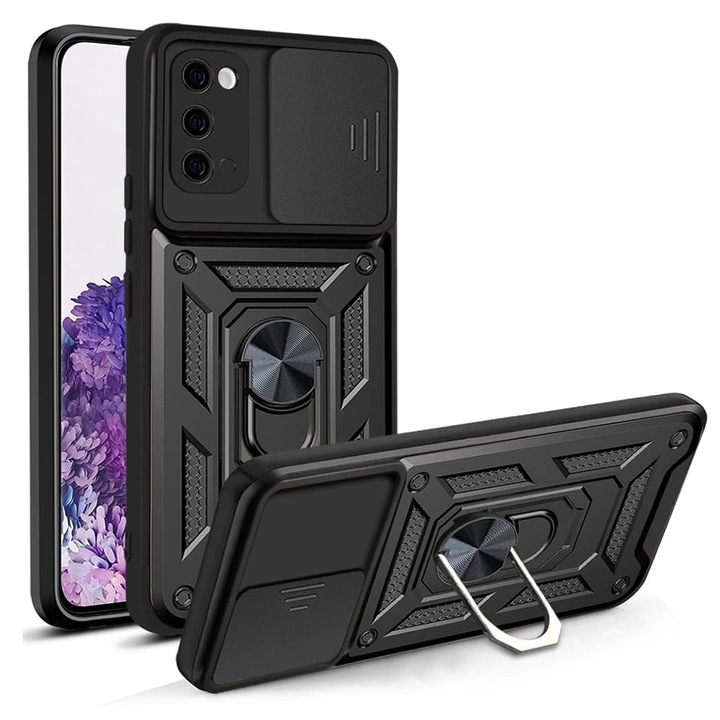 Samsung Galaxy S20 4G / S20 5G tok - Techsuit Camshield Series - fekete