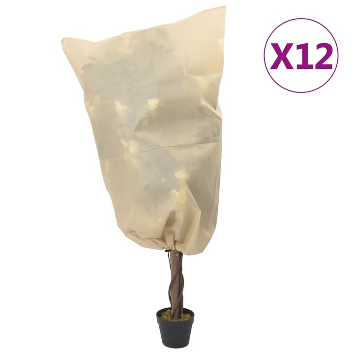 vidaXL 12 db növényvédő huzat zsinórral 70 g/m² 0,8 x 1,2 m 0.57 kg 3203557