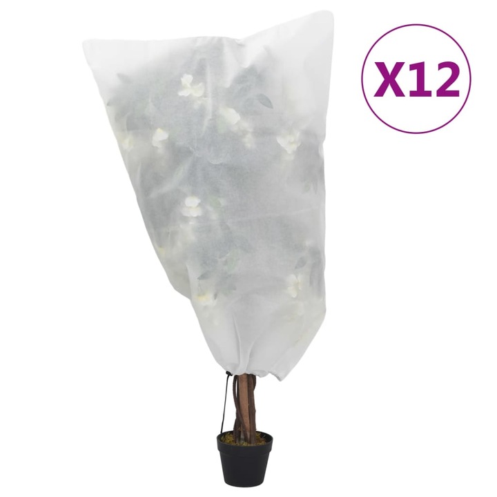 vidaXL 12 db növényvédő huzat zsinórral 70 g/m² 0,8 x 1 m 0.49 kg 3203546