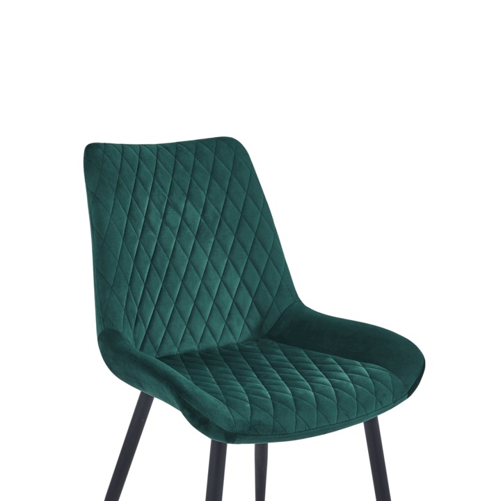 Set 8 scaune living, Adana Colenis gama lux, catifea/metal, 87x60x43 cm, Verde