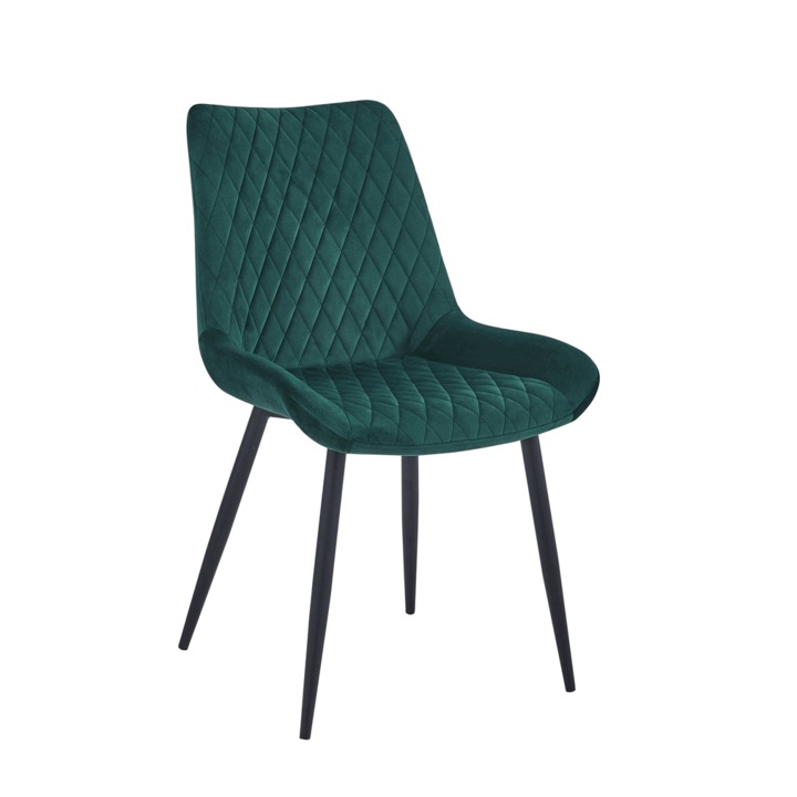 Set 6 scaune living, Adana Colenis gama lux, catifea/metal, 87x60x43 cm, Verde