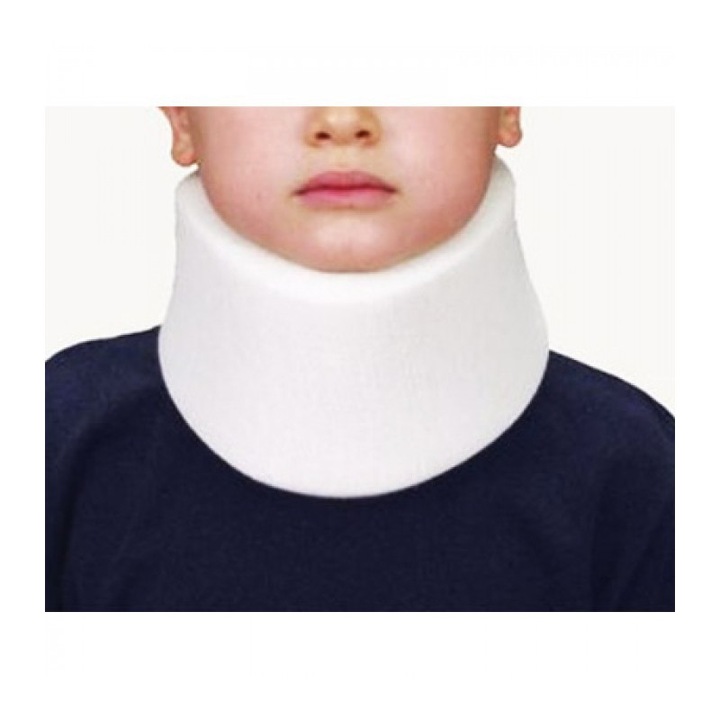 Suport ortopedic cervical pentru copii, Anatomic Help, inchidere Velcro, 9cm, Alb