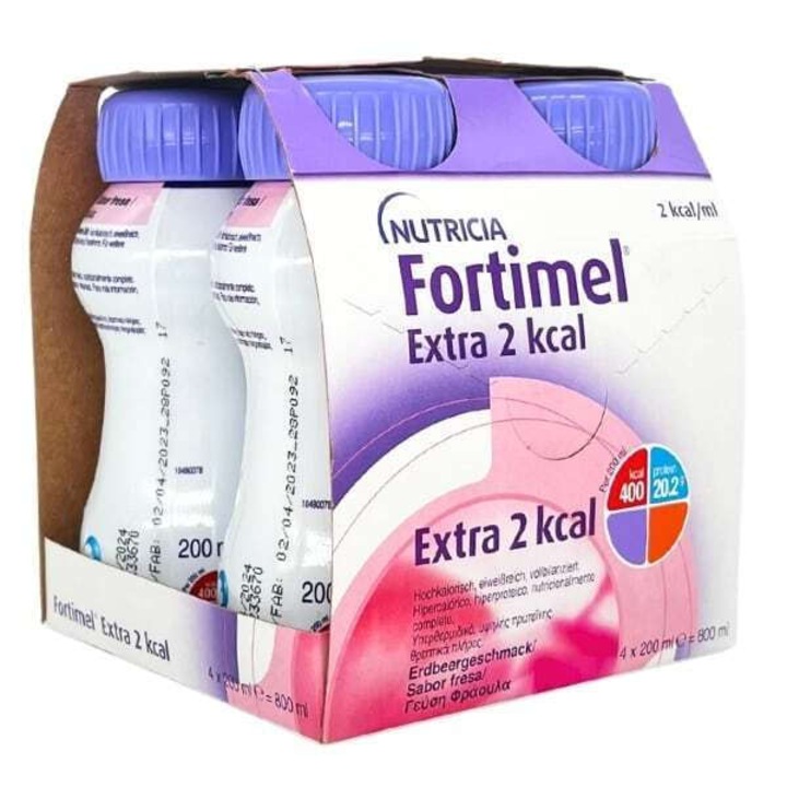 Supliment nutritiv, Nutricia, Fortimel Extra 2 Kcal 4 x 200ml, Capsuni