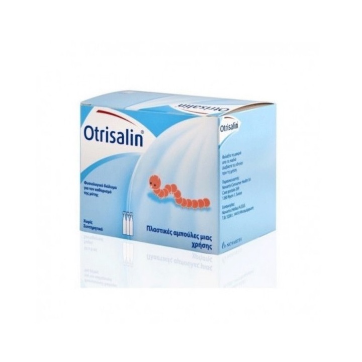 Set 30 fiole pentru curatare nas, Otrisalin, Plastic, Alb/Albastru, 30x5 ml