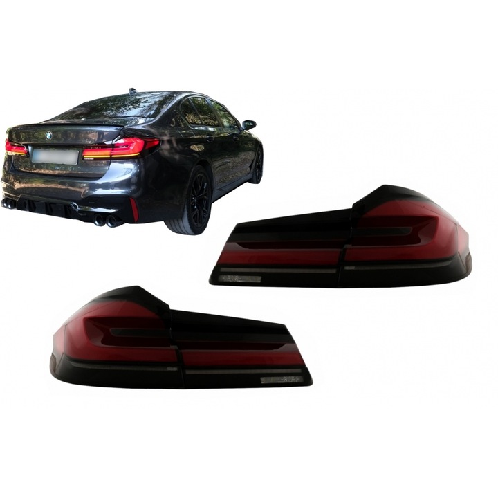 Set 2 Stopuri Full LED compatibil cu BMW Seria 5 G30 Sedan 2017-2019 LCI Design LED Static