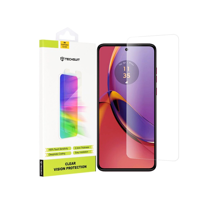 Стъклен протектор за Motorola Moto G84 Techsuit Clear Vision Glass, Прозрачен