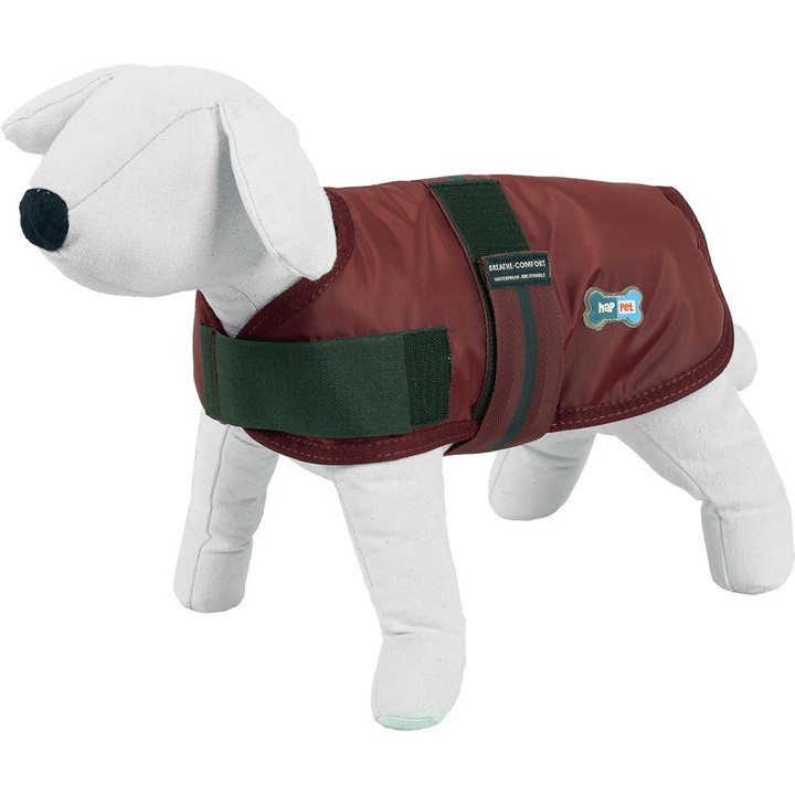 Jacheta pentru caini, Happet, 25 cm, Burgundiu, XS