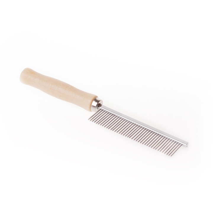 Fésű állatoknak, Happet, 18 x 4 cm, ezüst/barna