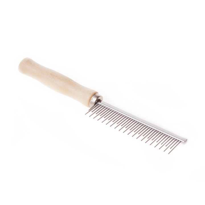 Fésű állatoknak, Happet, 19,8 x 2 cm, ezüst/barna