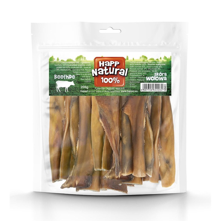 Állati uzsonnás zacskó, Happet, 100% száraz marhabőr, 200g