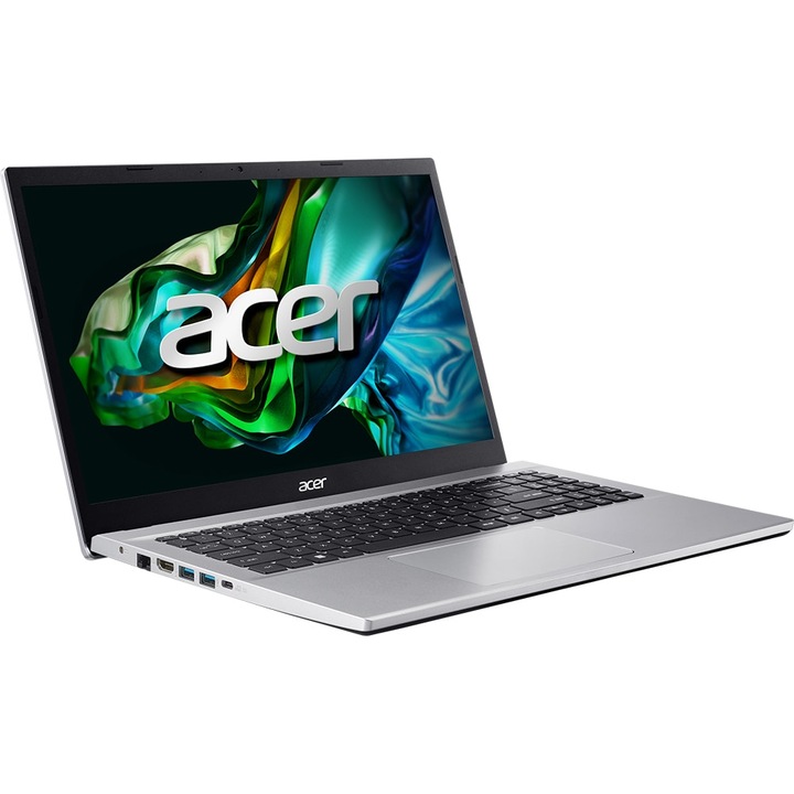 Laptop Acer Aspire 3 A315 cu procesor AMD Ryzen 5 5500U, 15.6'', Full HD, 16GB DDR4, 1TB SSD, Windows 11 Pro, Pure Silver