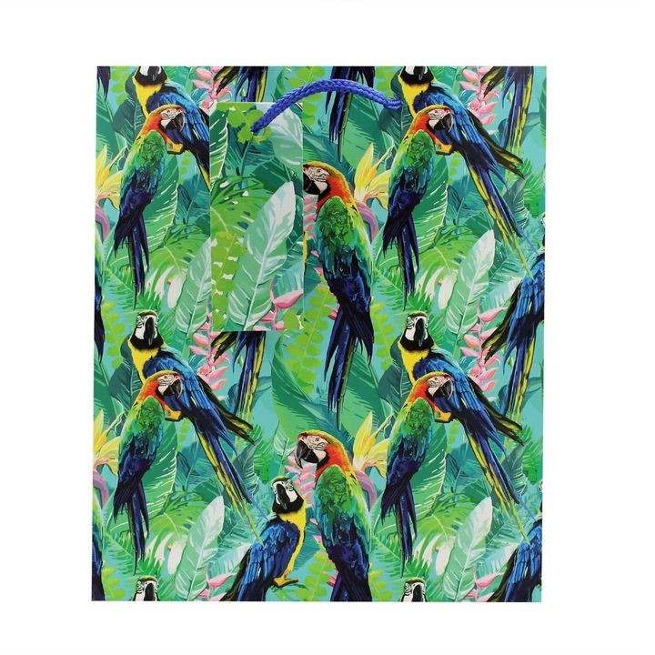 Хартиена подаръчна торбичка Parrots