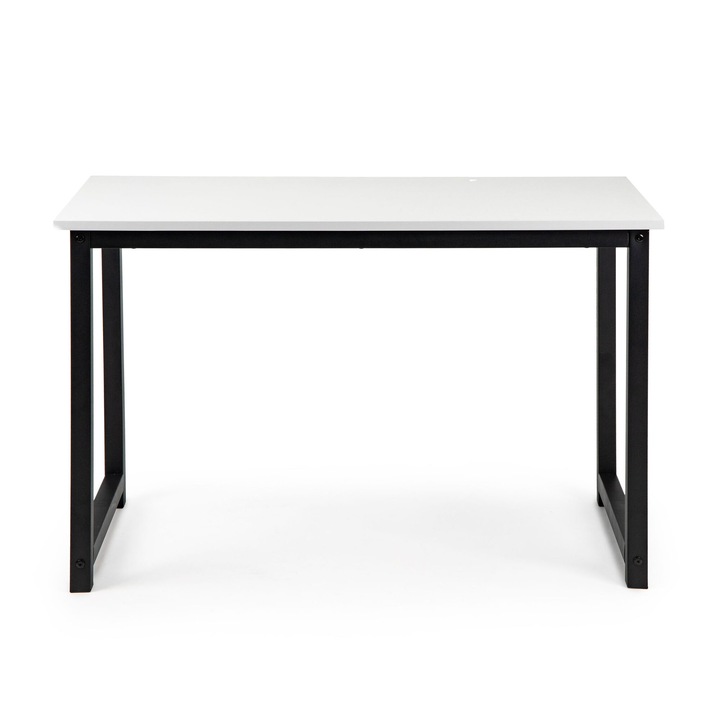 Birou Modernhome, PAL/Metal, 120x60x73 cm, Alb/Negru