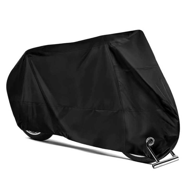 Покривало за мотоциклет + чанта за съхранение, UV устойчиво, XXL, черно