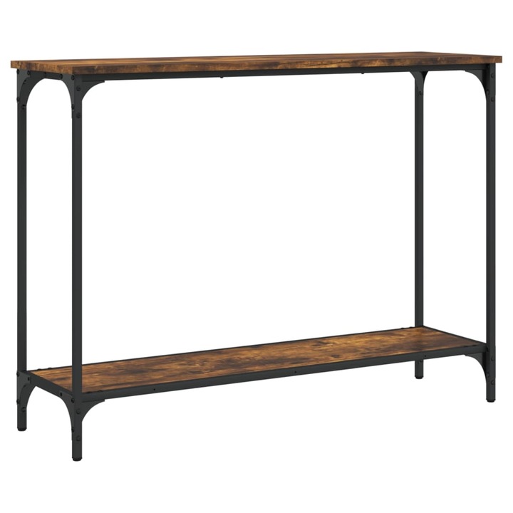 Masuta consola vidaXL, stejar fumuriu, 101x30,5x75 cm, lemn prelucrat, 8.3 Kg