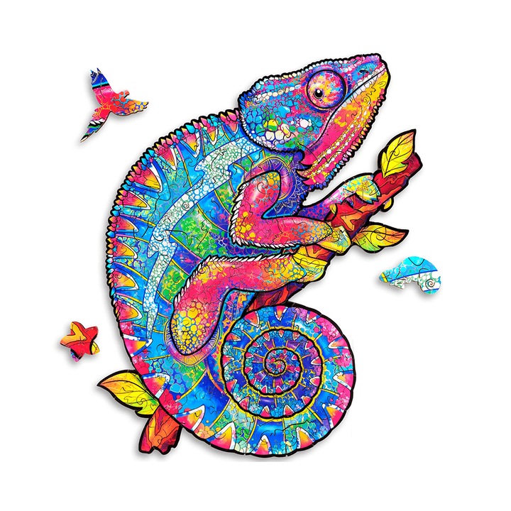 Fa színes puzzle formájú kaméleon Rila Crafts, A3-as méret