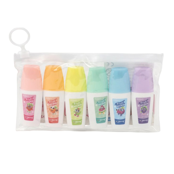 Комплект маркери за подчертаване Yalong, Цветни, 6 броя