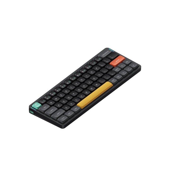 Безжична механична клавиатура Nuphy Air60 V2 QMK/VIA, Gateron Cowberry, черна