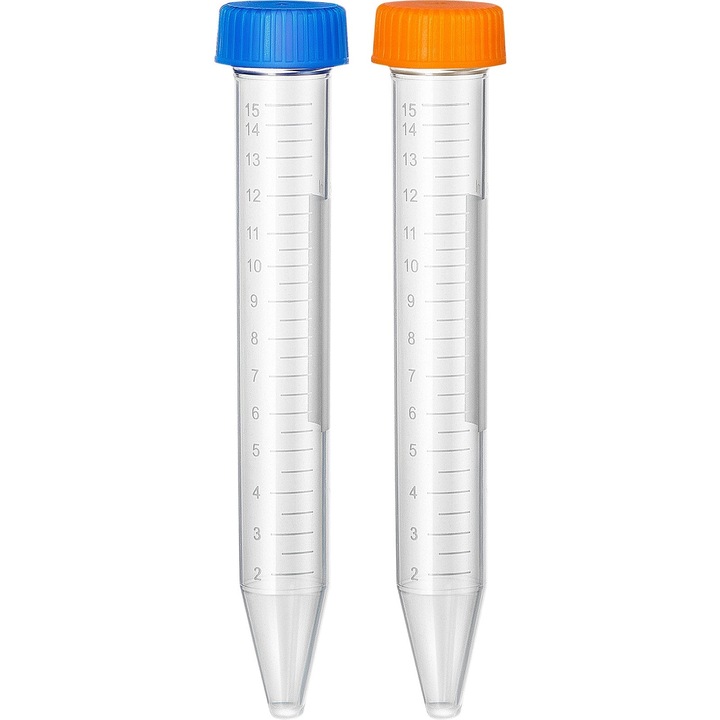 Центрофужни епруветки, 50 ml, 500 бр., конични, полипропиленови, сини/оранжеви