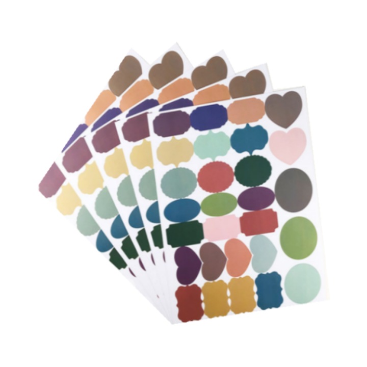 Set 112 etichete autoadezive din PVC, BOMSTOM, multicolor, reutilizabil