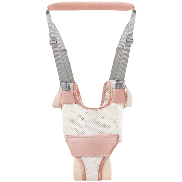 Ham bebe cu suport tip chilot detasabil, Ronyes®, premergator, asistare mers, Unisex, roz