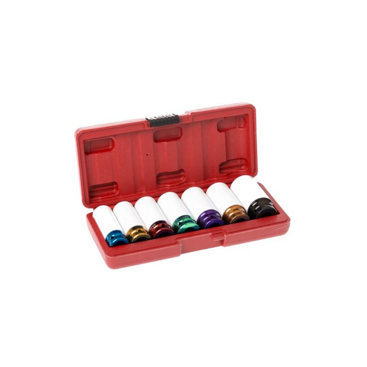 Комплект 7 ударни вложки, Kraft&Dele, 1/2", KD11752