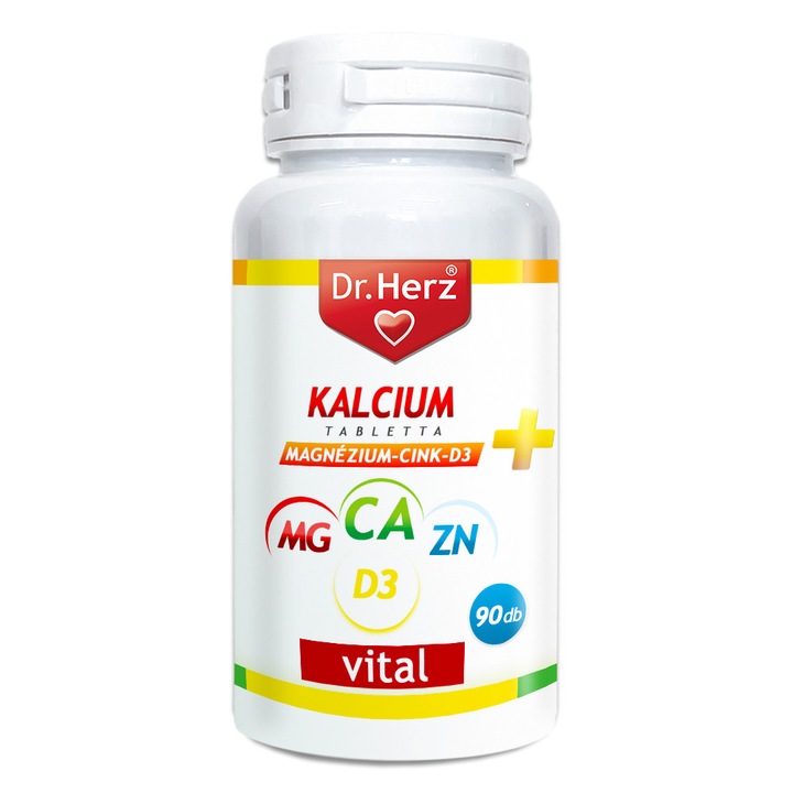 Tablete calciu magneziu zinc si vitamina D3 Dr Herz 90 buc