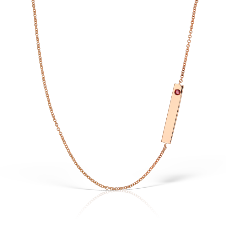 Colier din aur rose de 14kt cu rubin Delicate